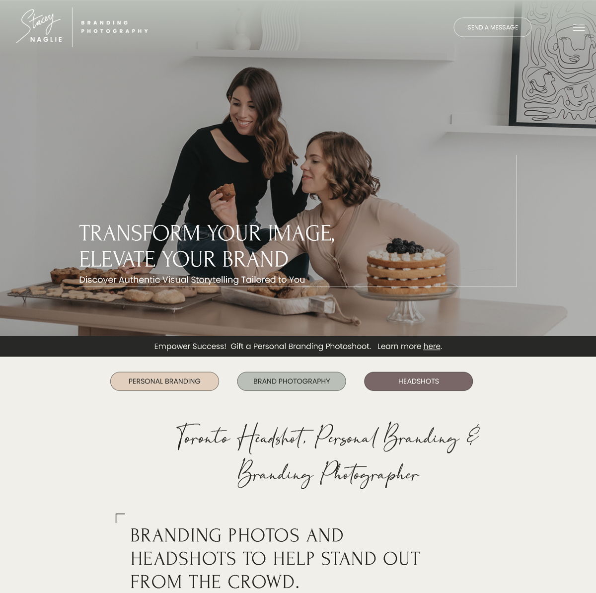 Screenshot of Stacey Naglie Photography , from the duda websites collection.
