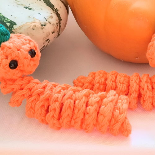 Pumpkin Worry Worm Crochet Pattern