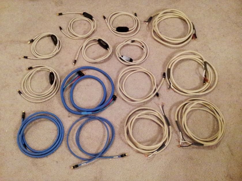 Large Lot of Transparent Audio Cables: The Wall Plus Speaker Cable, The Link 200 Interconnects, Premium 75ohm Coax Digital Interconnect, + Video Cables