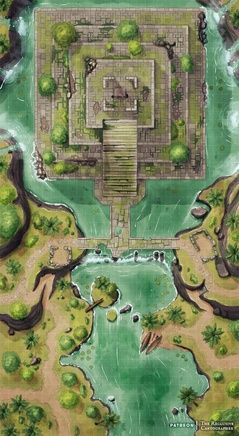 Free TTRPG Battlemap - Raider's Ruined Temple of the Lost Ark •