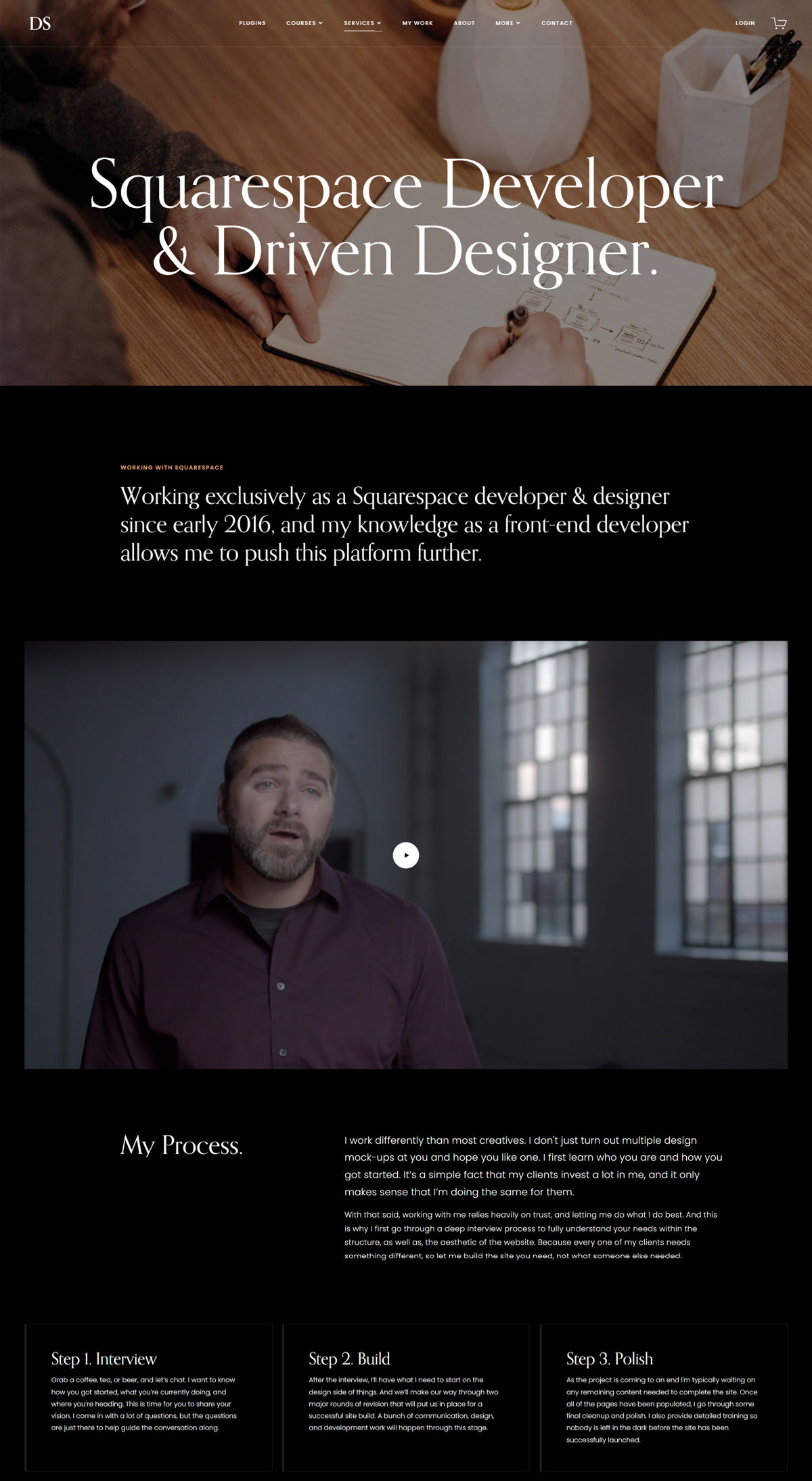 Screenshot of Devon Stank, from the service page design examples collection.