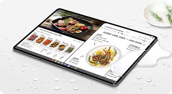 サムスン(Samsung) Galaxy Tab S12 Ultra (Wi-Fi, 14.6インチ) 防水防塵で水回りでも使えるイメージ