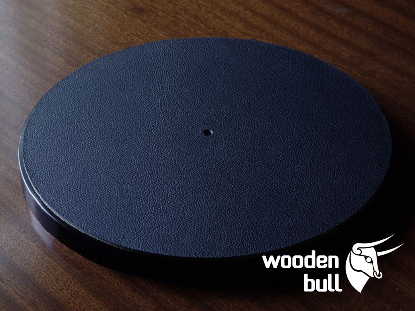 Wooden Bull Leather and Cork Audiophile Turntable Mat - Black