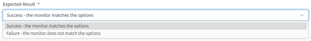 Monitor expected results