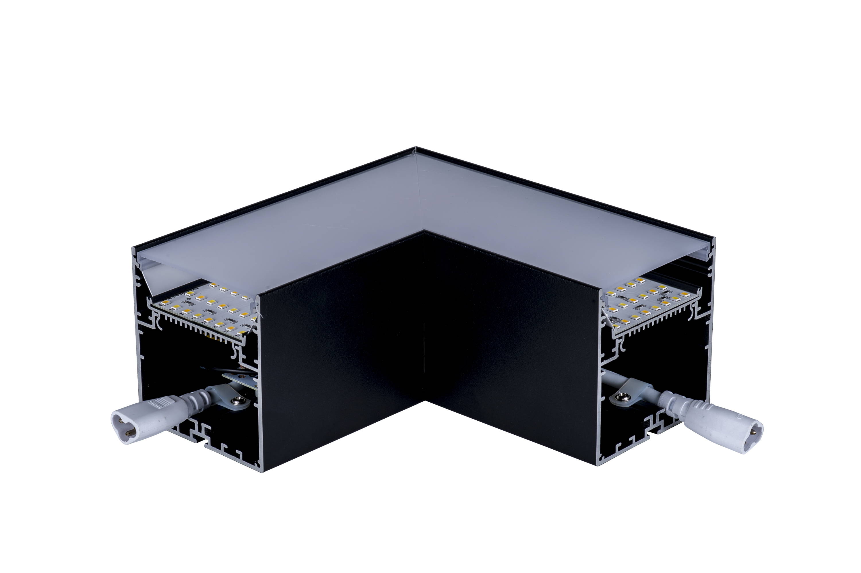 HCP-602002-L / HCP-602004-L - Black 12w L-Shape TRI Colour Proline Connector