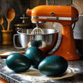 orange-vintage-mixer-baking-emu-eggs