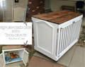 DIY repurposed crib dog crate