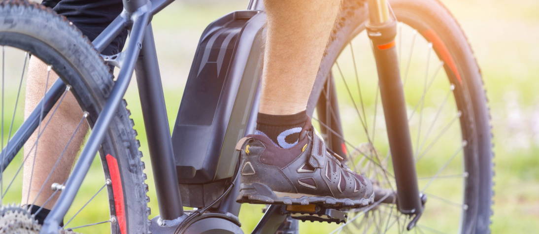 Close Up of Electric Bike Pedal