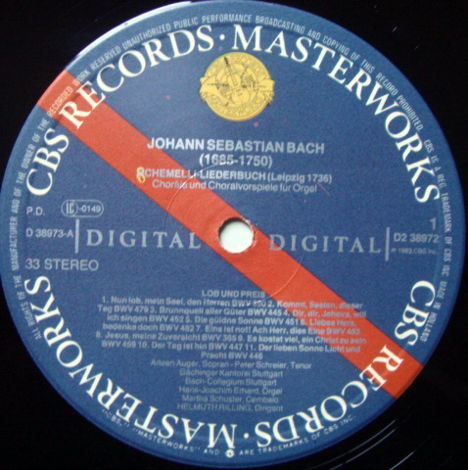 CBS Digital / RILLING, - Bach Schemelli Song Book, MINT...