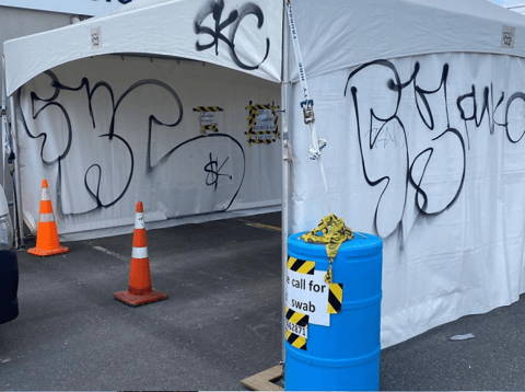 RV graffiti removal frame