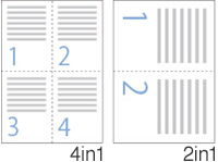さらに用紙を節約できる「2 in 1／4 in 1コピー」