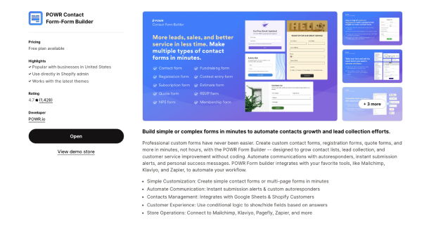 POWR Contact Form Form Builder