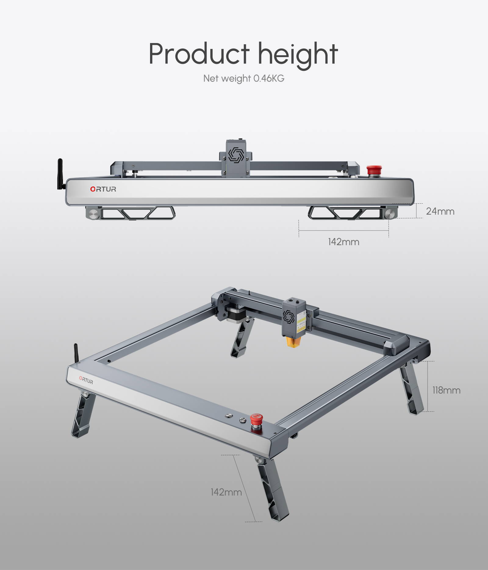 Foldable feet for Ortur laser master 3