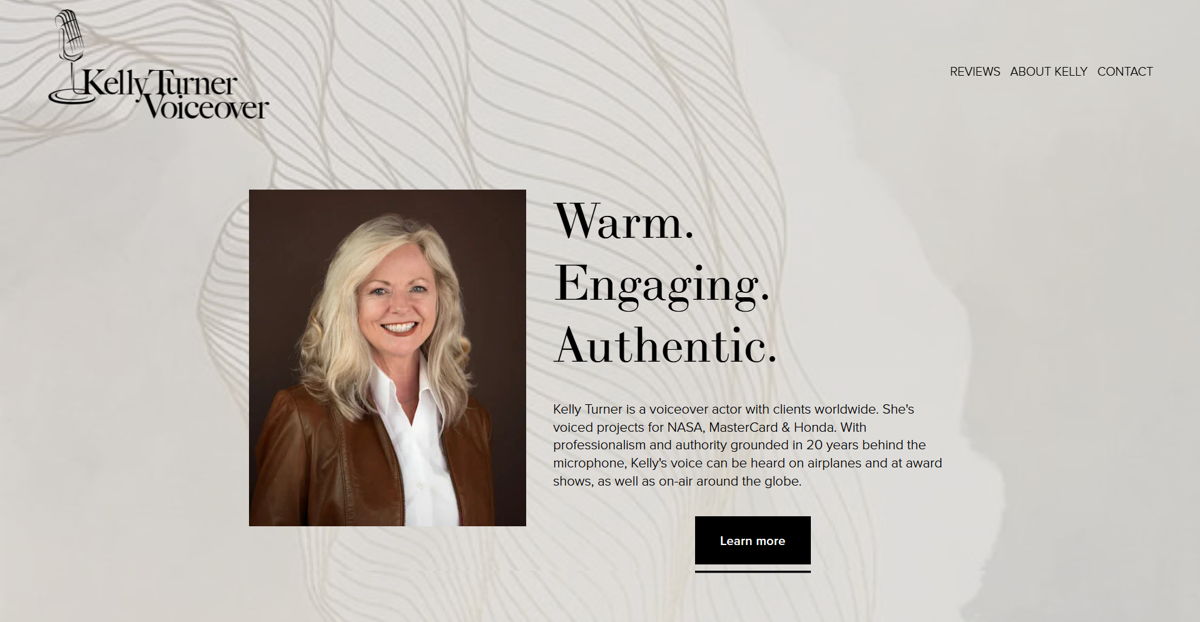 Screenshot of Kelly Turner, from the voice actor portfolios collection.