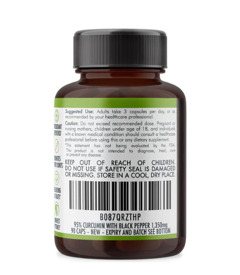 Curcumin Tablets - 95% Pure Organic Vegan - Image 9