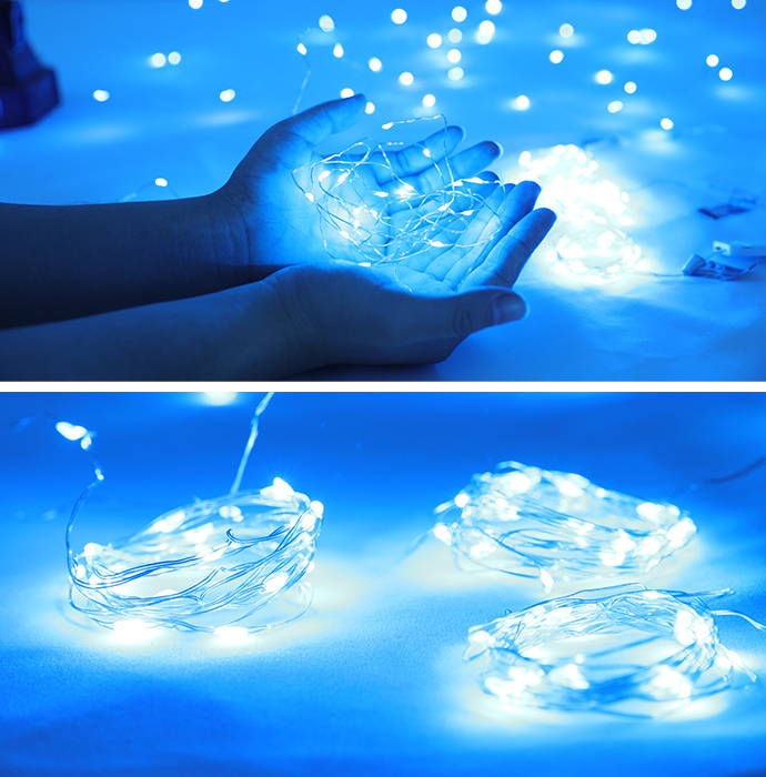 Onforu 6.5ft Waterproof Blue Mini LED Fairy Lights