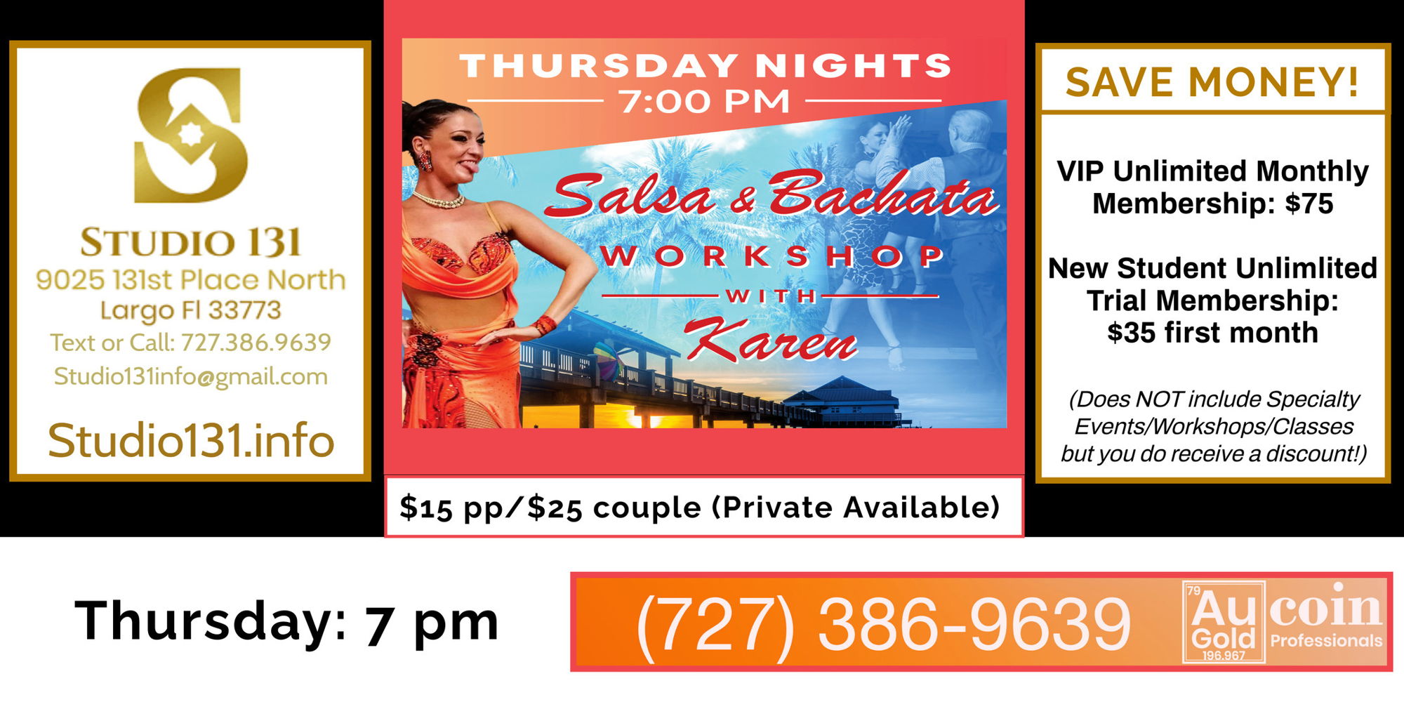 Salsa and Bachata Group Class w/Miss Karen promotional image