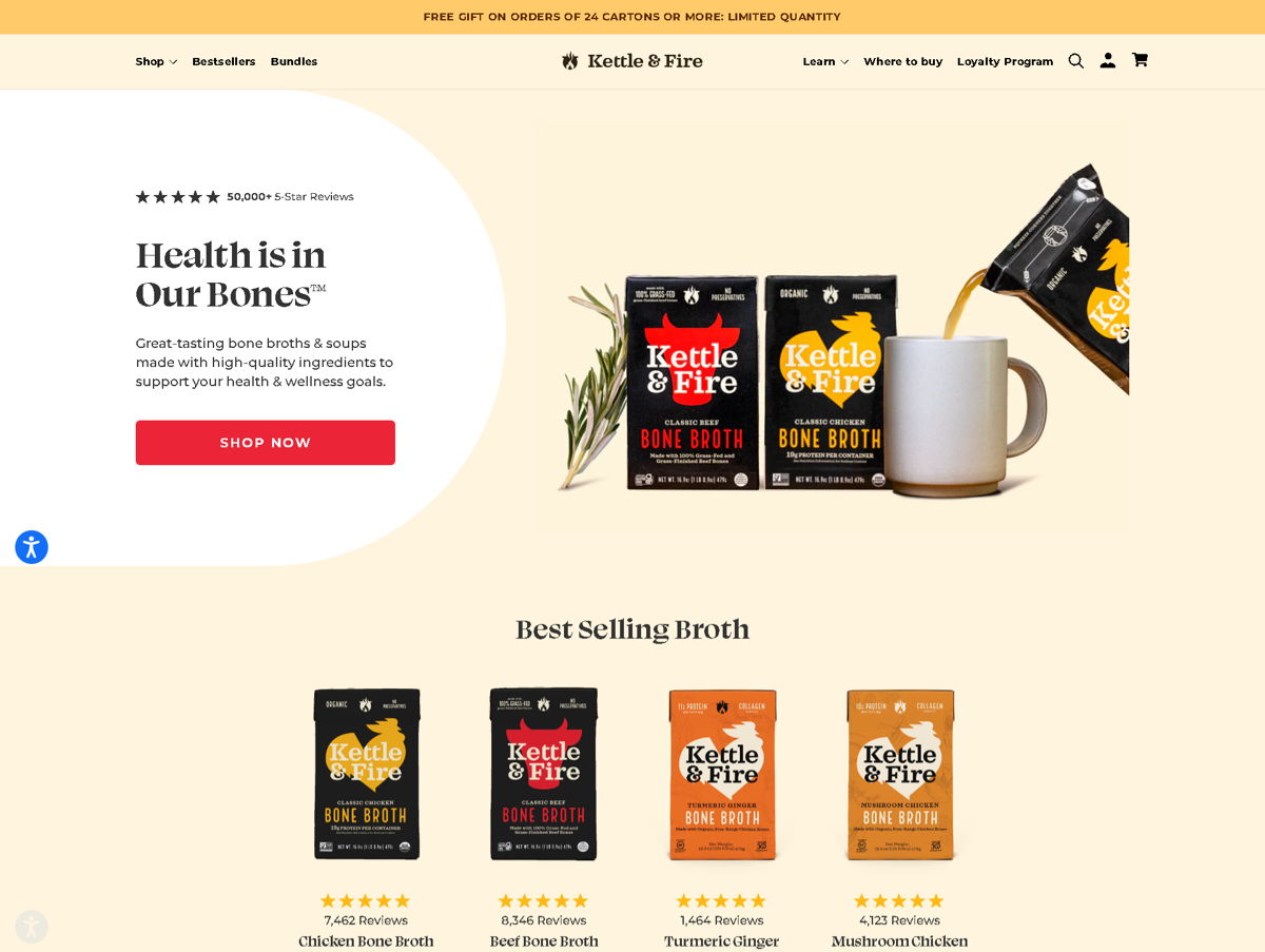 Screenshot of Clean design — but with a touch of rustic, from the yellow websites collection.