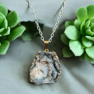 Agate Rough Pendant - Includes Chain
