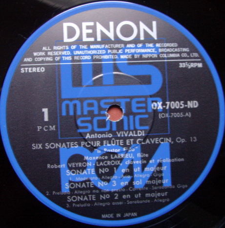 ★Audiophile★ Denon PCM / LARRIEU, - Vivaldi Six Sonatas...