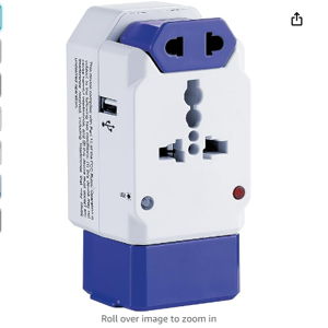 Conair Universal Travel Adapter with USB, European Travel Plug Adapter with Surge Protection, All-in-One Travel Adapter Worldwide