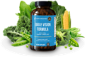 A bottle of the best lutein supplement surrounded by food sources of lutein