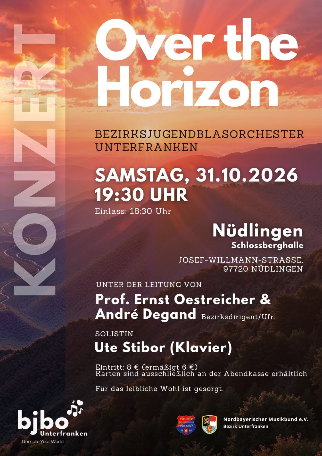 Plakat zum Konzert Over the Horizon am 31.10.2026 in Nüdlingen