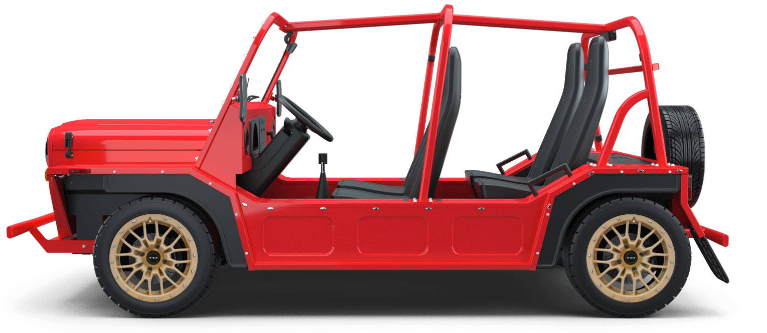 MOKE Electric Vehicles + HD Golf Wheels RTC Custom Wheel & Tire Packages for Watermelon Red 14 inch with Tire