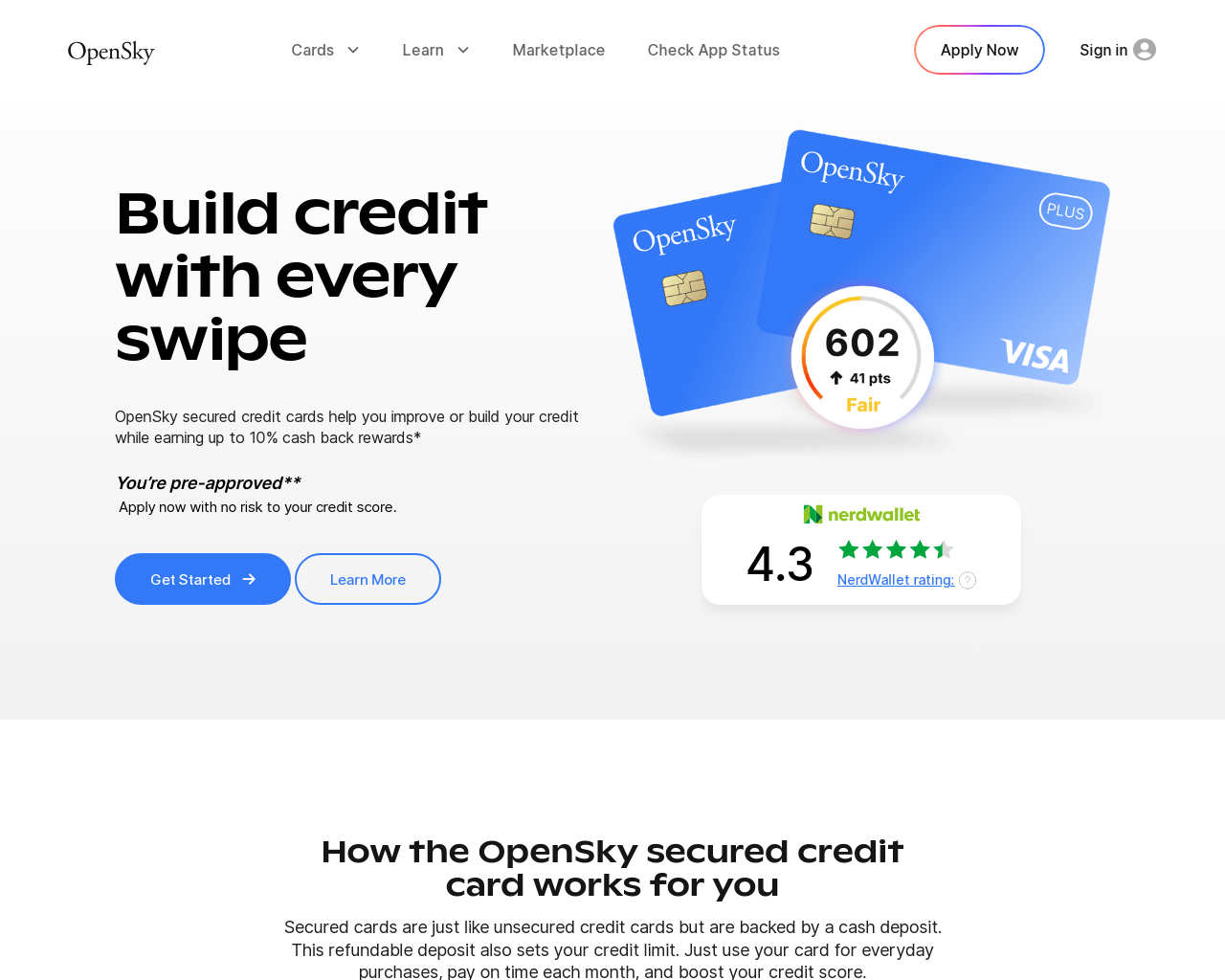 OpenSky Plus Secured Visa logo