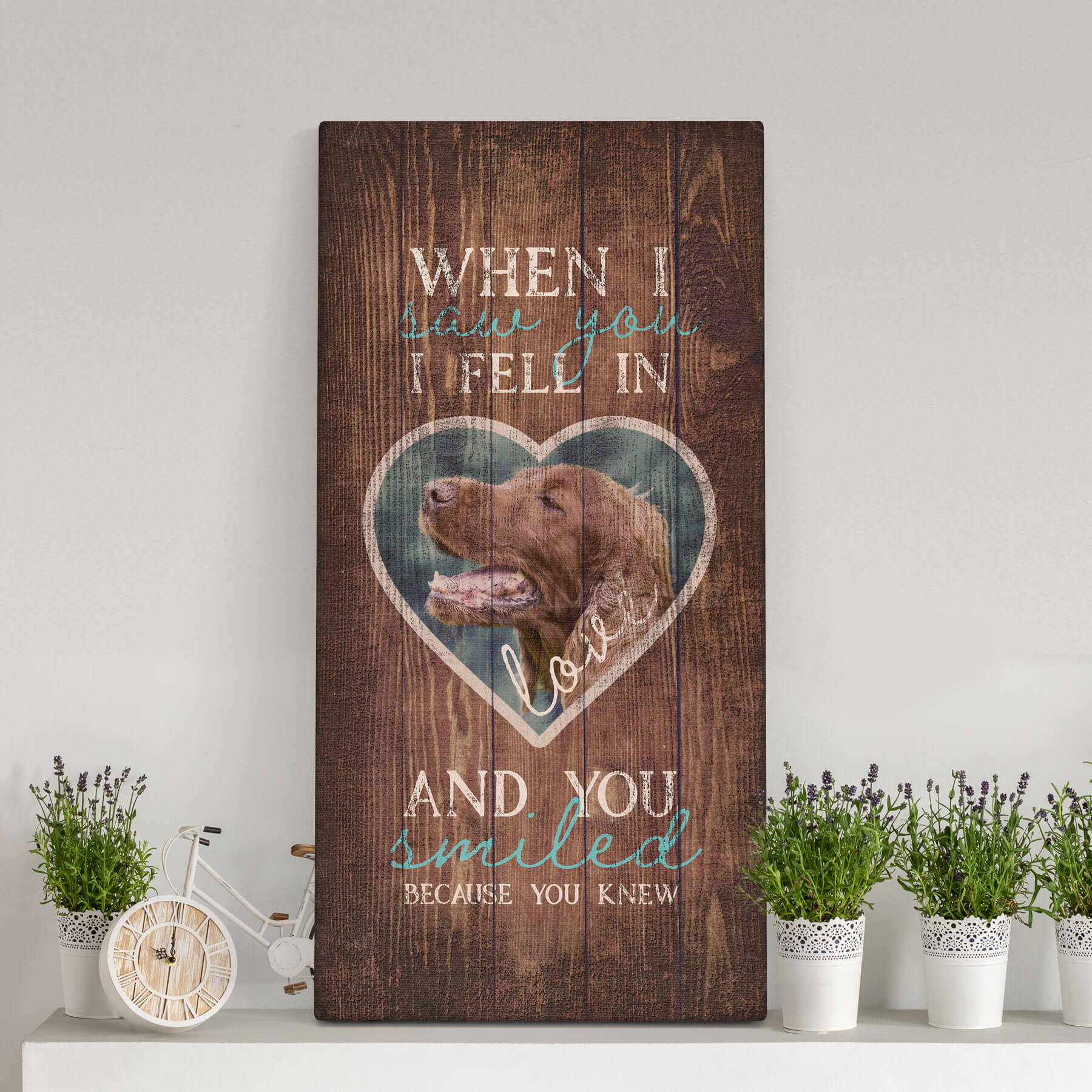 "When I Saw You I Fell in Love and You Smiled Because You Knew", Personalized Canvas Print