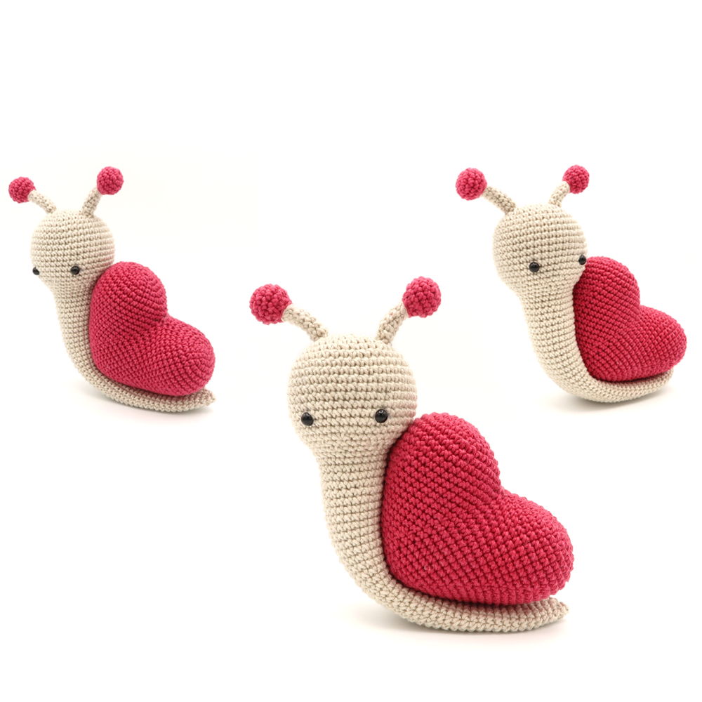 Valentine Snail, Crochet Pattern, Amigurumi
