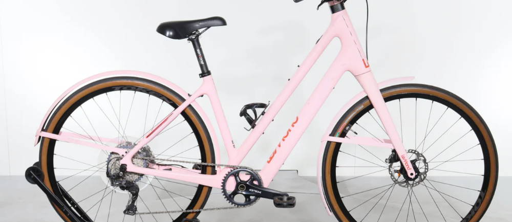 a pink LeMond Dutch electric city bike