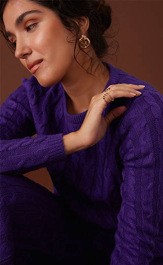 Soft Knit Purple Woollen Sweater