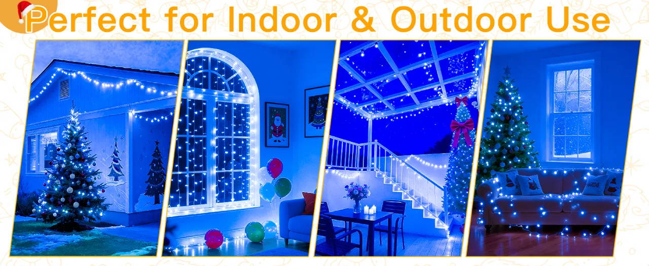 Features of Ollny's 400 leds clear cable multicolor Christmas lights