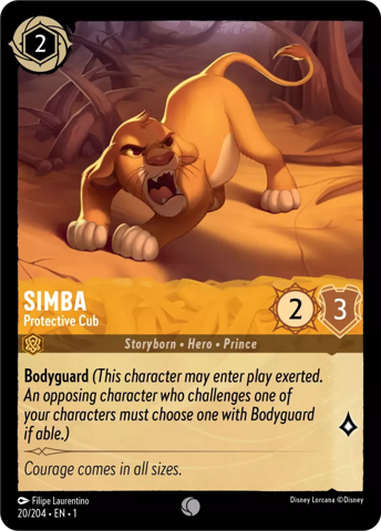Simba card from Disney's Lorcana: The First Chapter.