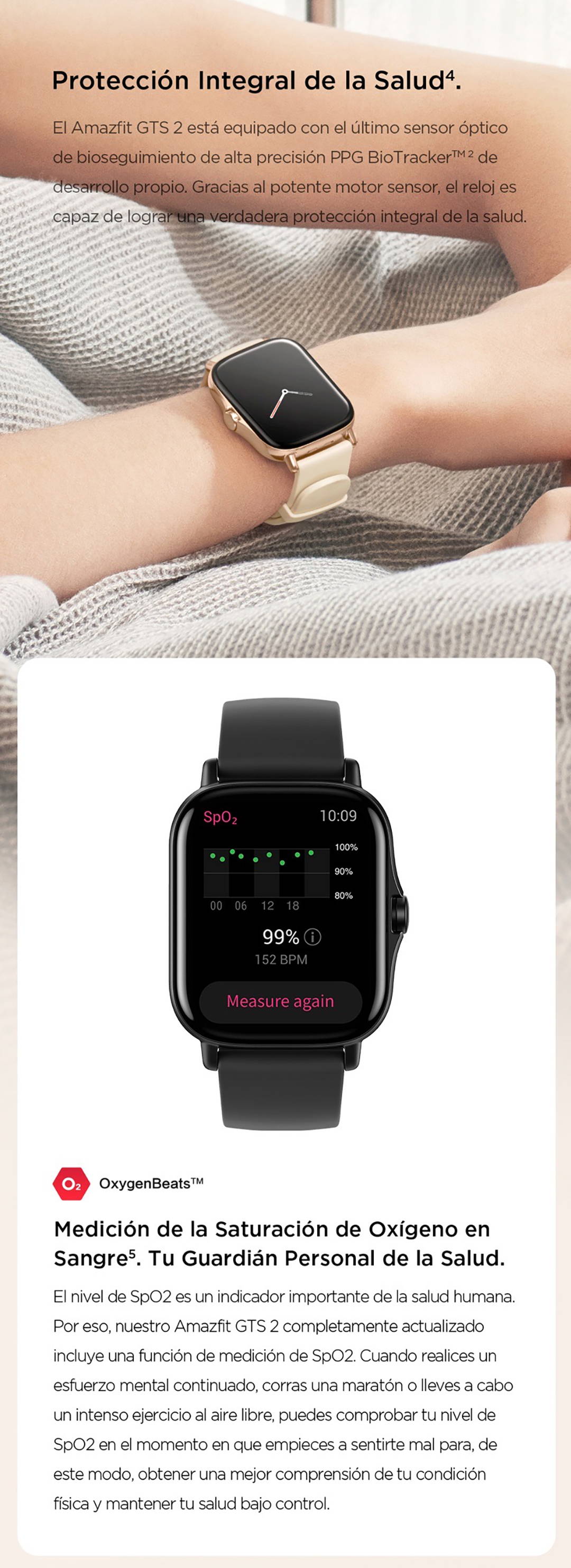 Amazfit GTS 2 - Smartwatch con Llamada Bluetooth, Rastreador Actividad,  Frecuencia Cardíaca, Monitor SpO2, Almacenamiento de Música 3 GB, Alexa  Incorporado 90 + Modo Deportivo [2022 New Version] : : Electrónica