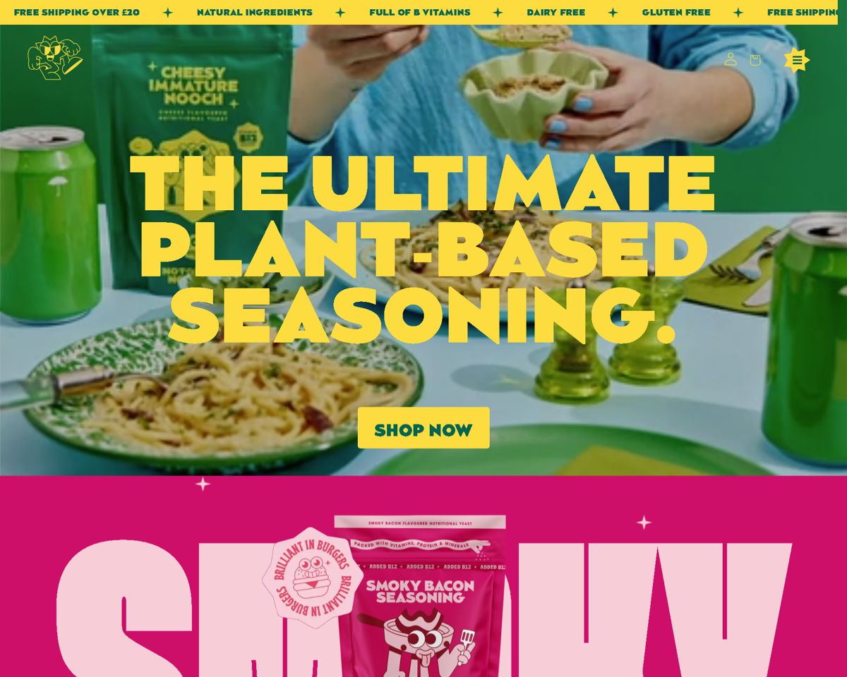 Screenshot of Notorious Nooch Co., from the yellow websites collection.