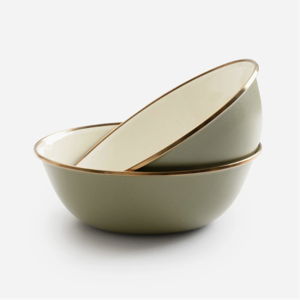 Enamelware 2-Tone Dining Collection - Olive Drab