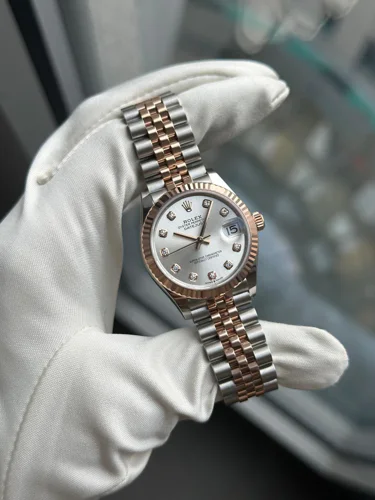 Rolex Datejust Silver Dial With Diamonds Jubilee Bracelet