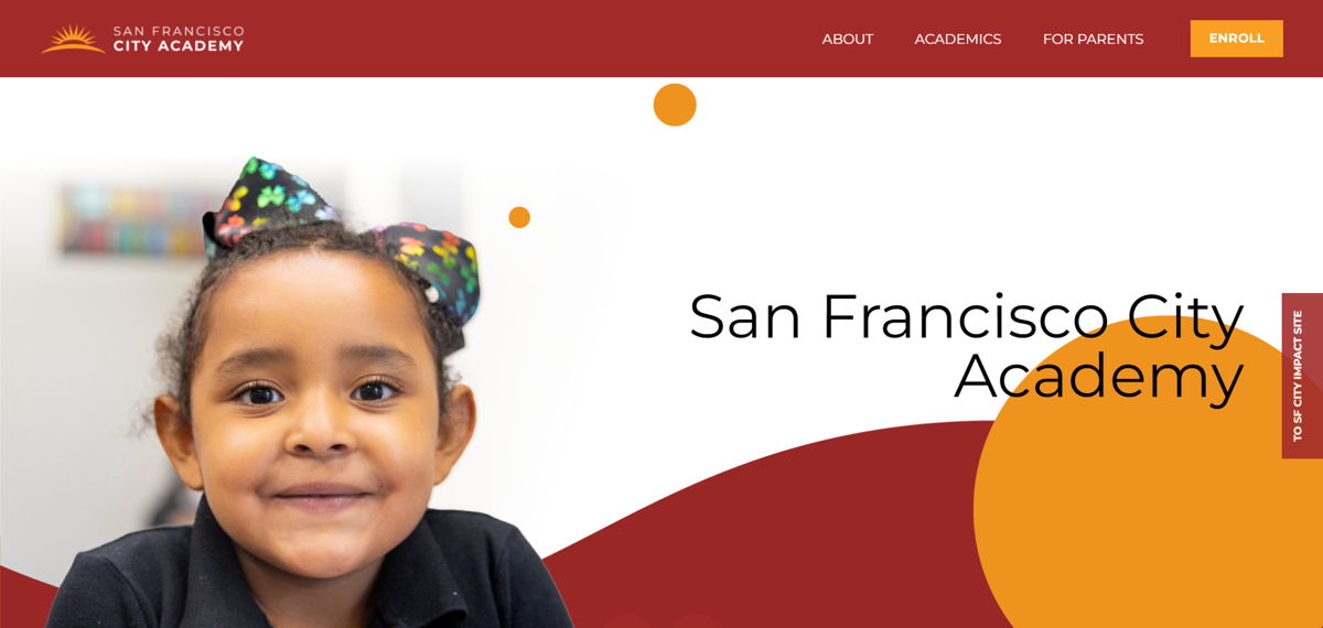 Screenshot of San Francisco City Academy, from the school websites collection.