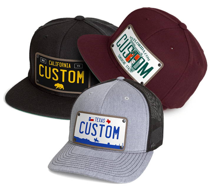 Custom License Plate Hats