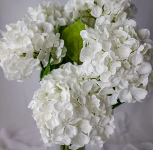 White Hydrangea Soft Touch - Realistic Artificial Flowers - Image 2