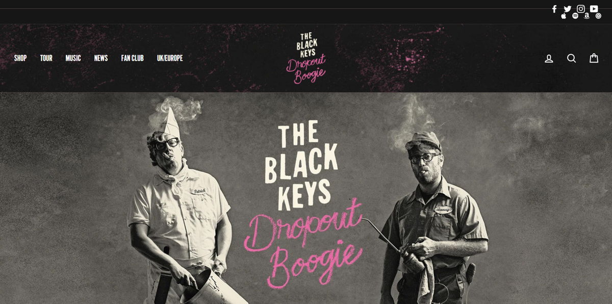 Screenshot of The Black Keys, from the band websites collection.