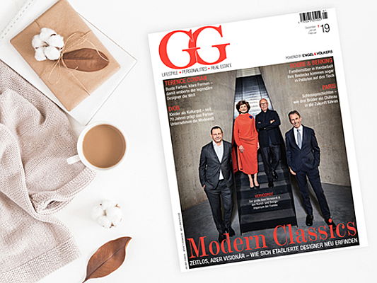  Balearen
- In der neuesten Ausgabe, die im Dezember 2018 erscheint, begibt sich das GG-Magazin auf die Spuren visionärer Kunst und zeitloser Klassiker der Designwelt.