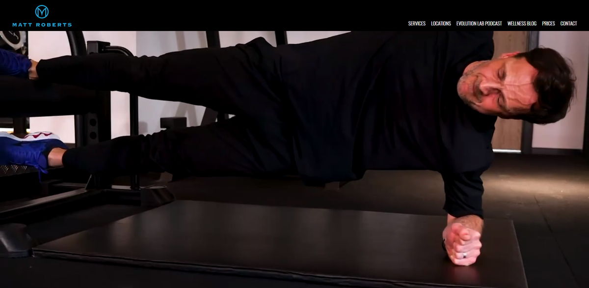 Screenshot of Matt Roberts Evolution, from the personal trainer websites collection.