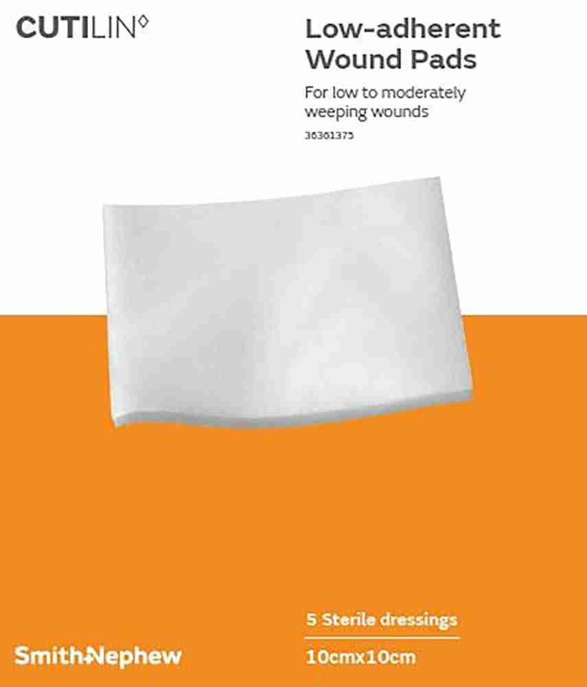 Cutilin Low-Adherent Absorbent Dressing 10cm X 10cm Pk5