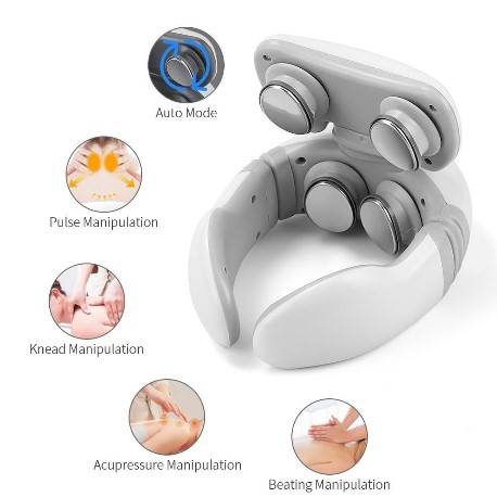 smart magnetic pulse heated neck and back massager