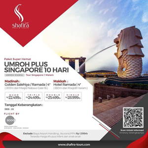 Shafira Tour & Travel: Promo PAKET SUPER HEMAT PLUS SINGAPORE Only 10 HR START IDR 22.499.000 QUAD sampai 12/28/2019