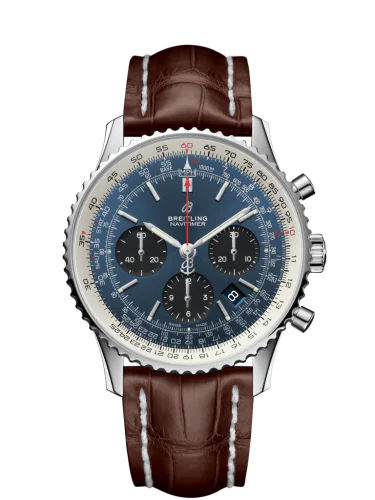 Navitimer 1 B01 Chronograph 43 Stainless Steel / Blue / Croco / Pin