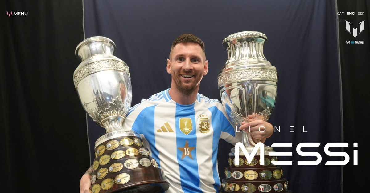 Screenshot of Messi, from the celebrity websites collection.